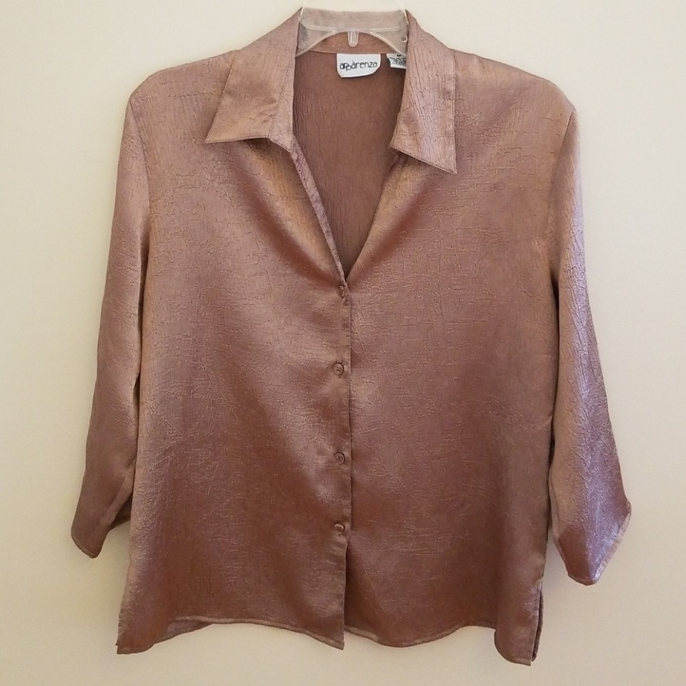 Apparenza Women's 3/4 Sleeve V-neck Blouse